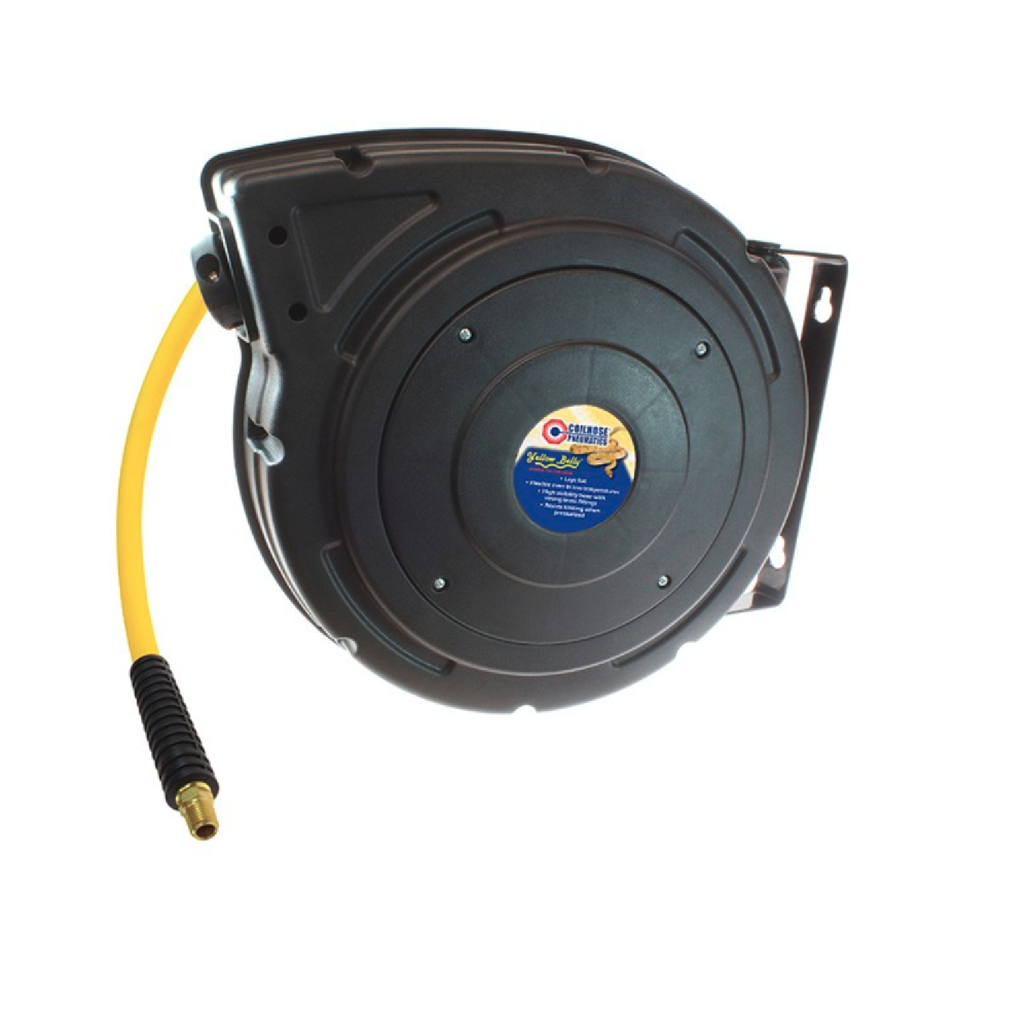 Coilhose Pneumatics YBREEL60504Y 50' Yellow Belly Retract Reel 3/8 ID Air Hose